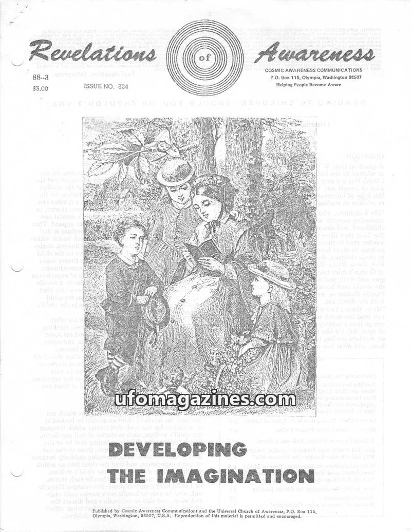 Cover of Cosmic Awareness - 1988 03 - children health astrology afterlife death suicide space psychology mind depression