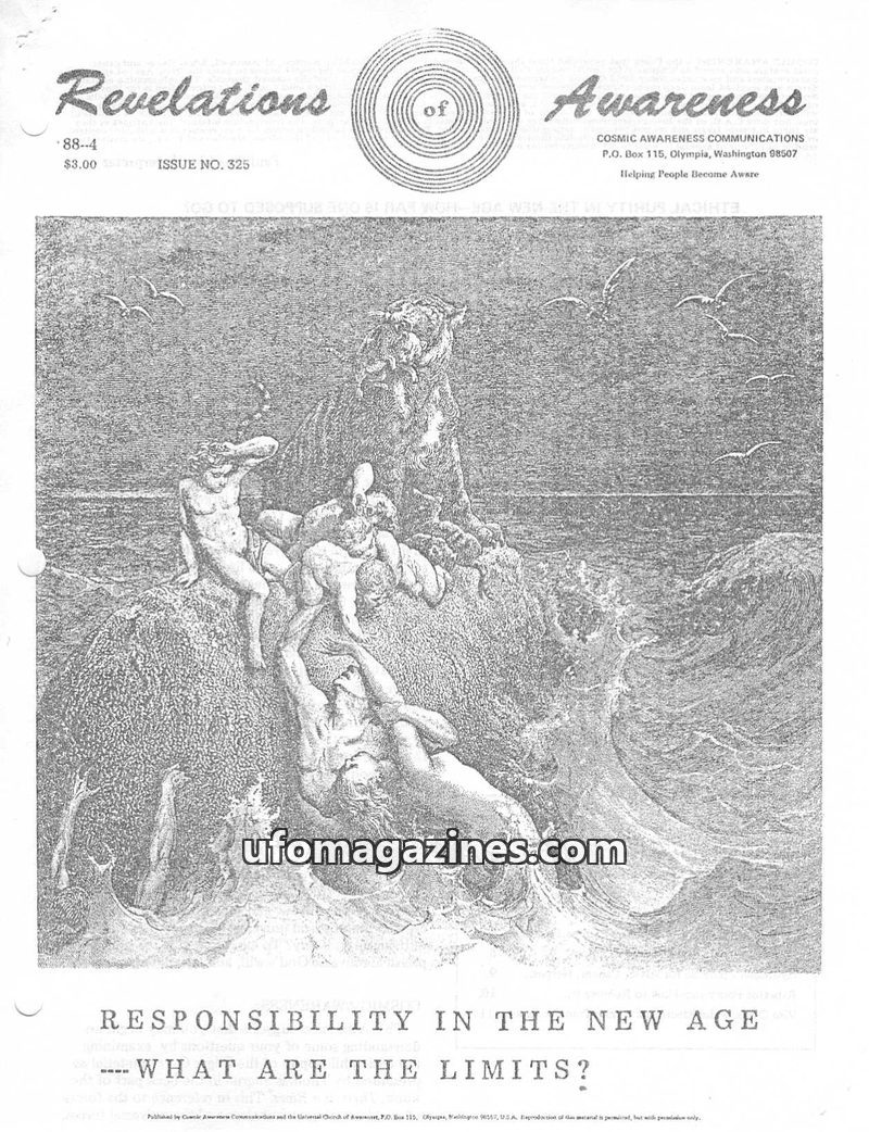 Cover of Cosmic Awareness - 1988 04 - health hydrogen hydrogen peroxide law of new age cosmic law law of cause and effect god aids cancer