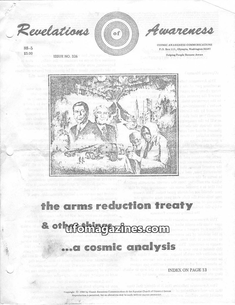 Cover of Cosmic Awareness - 1988 05 - russia technology alien cloning genetic engineering how humans were engineered war