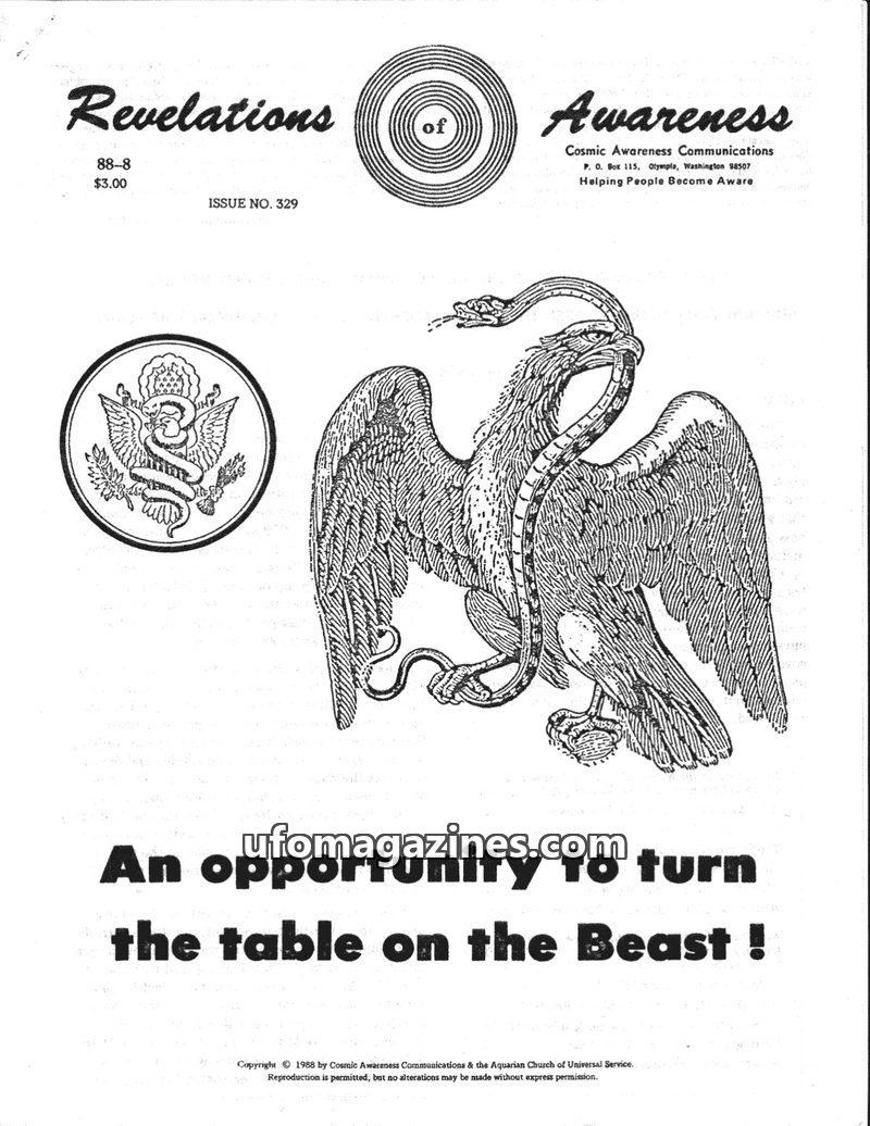 Cover of Cosmic Awareness - 1988 08 opportunity turn tables on the beast