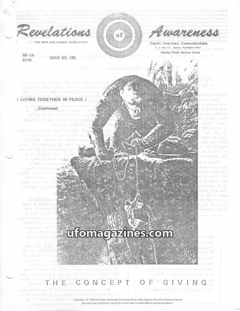 Cover of Cosmic Awareness - 1988 14 - cord children mind psychology subconscious meditation religion christianity ethics jesus