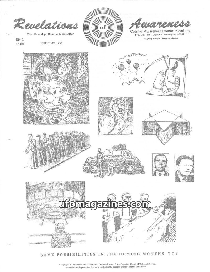 Cover of Cosmic Awareness - 1989 01 - alien health ufo money economy virus aids finance afterlife death