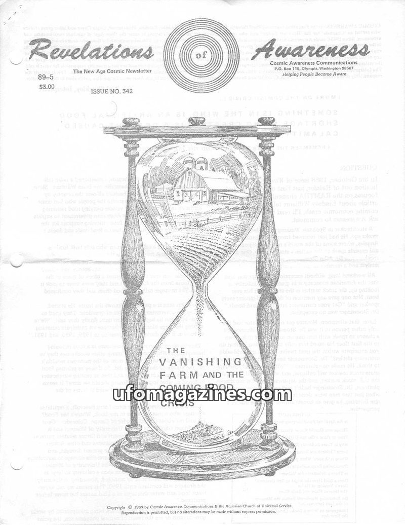 Cover of Cosmic Awareness - 1989 05 - heaven hell abuse soul alien celestria black hole religion money children