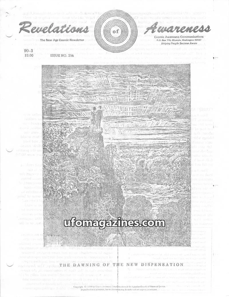 Cover of Cosmic Awareness issue ISSUE NO. 356: Revelations of Awareness