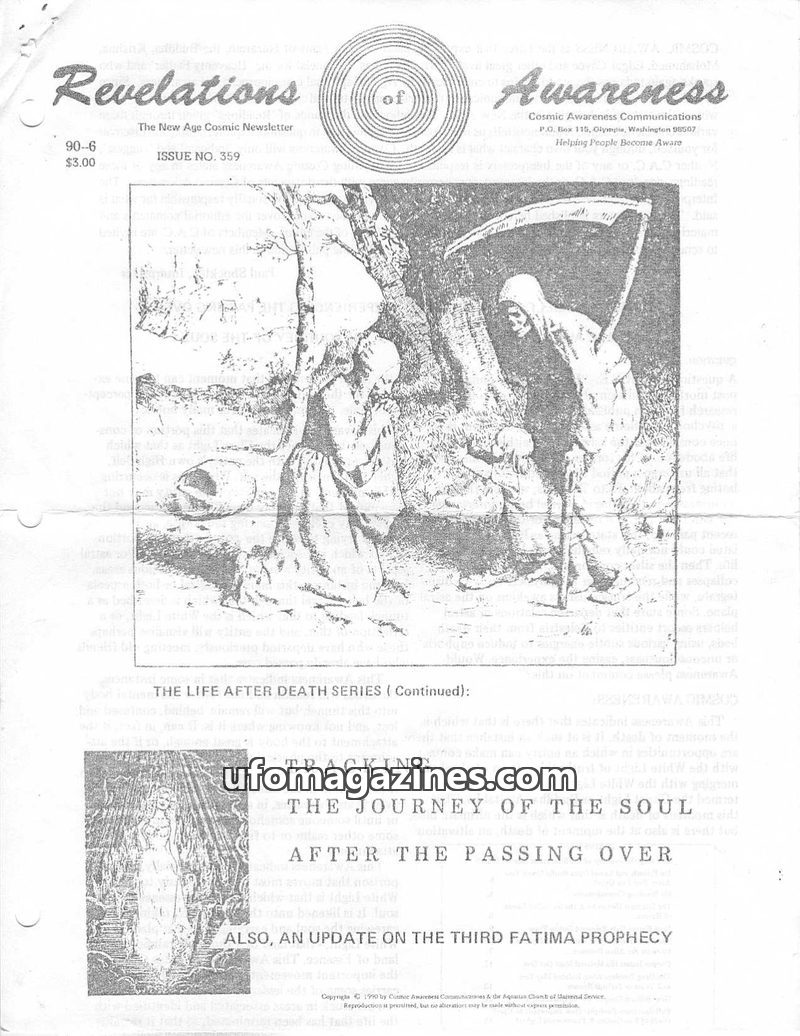 Cover of Cosmic Awareness - 1990 06 - alien karma heaven hell psychology soul mind subconscious afterlife astral projection