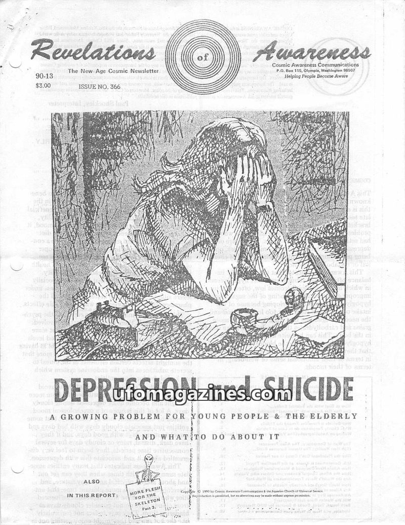 Cover of Cosmic Awareness - 1990 13 - alien afterlife death suicide depression greys zeta pleiadian religion karma