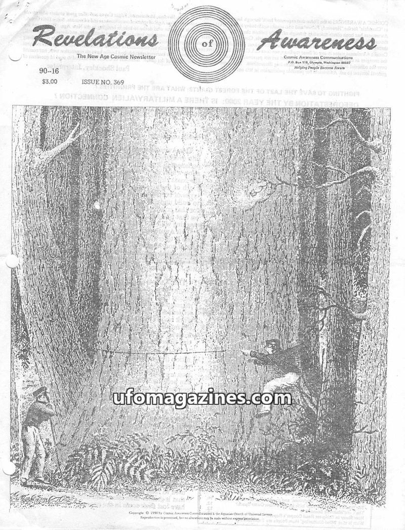 Cover of Cosmic Awareness - 1990 16 - alien karma tunnel bigfoot cosmic law vibration religion underground greys law of