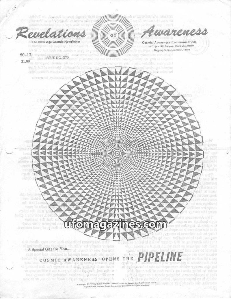 Cover of Cosmic Awareness - 1990 17 - health heal mind psychology subconscious meditation breath heart alien edgar cayce