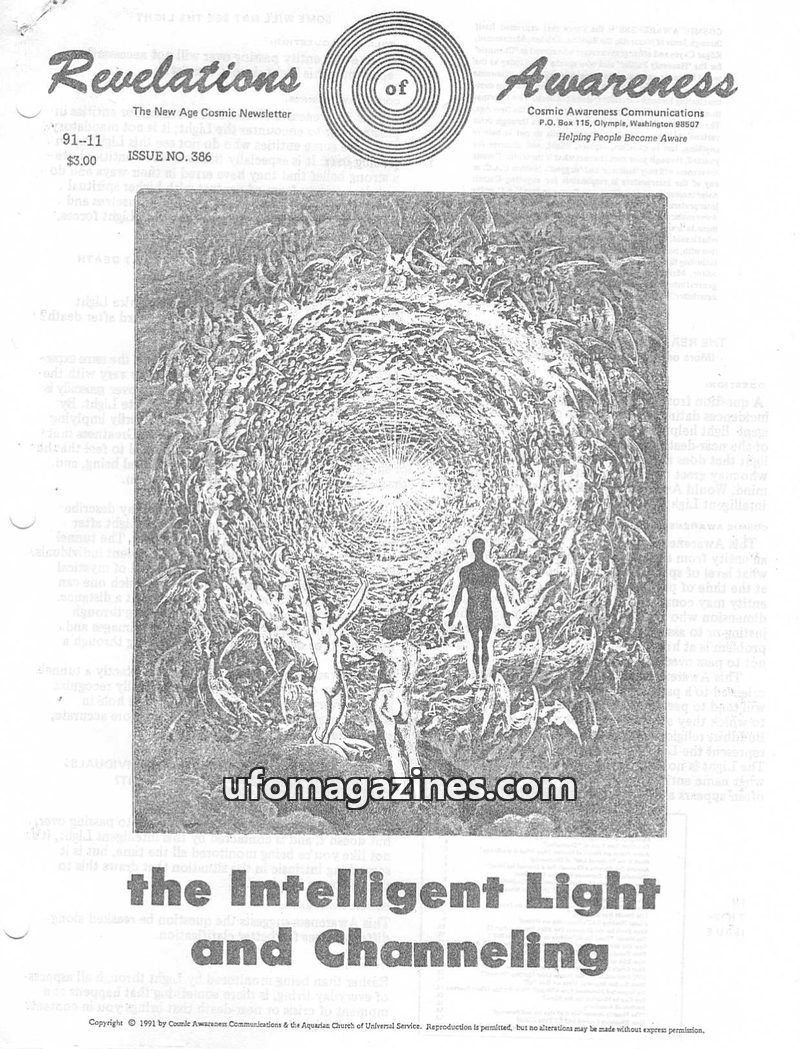 Cover of Cosmic Awareness - 1991 11 - alien channel afterlife death mind psychology ufo religion implant cosmic law