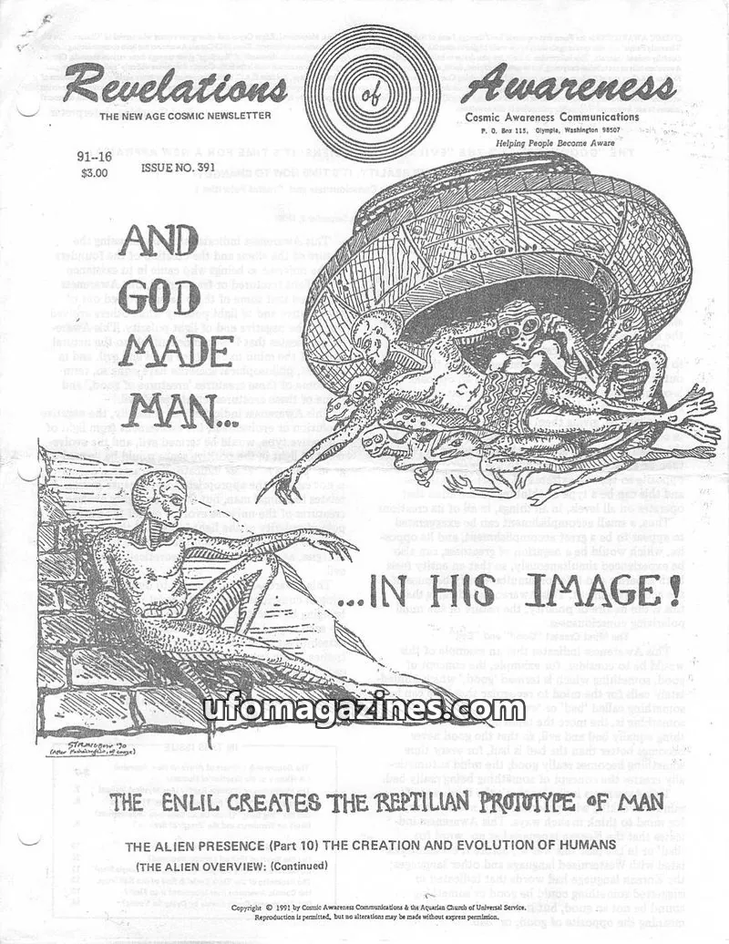 Cover of Cosmic Awareness issue NO. 391: Revelations of Awareness