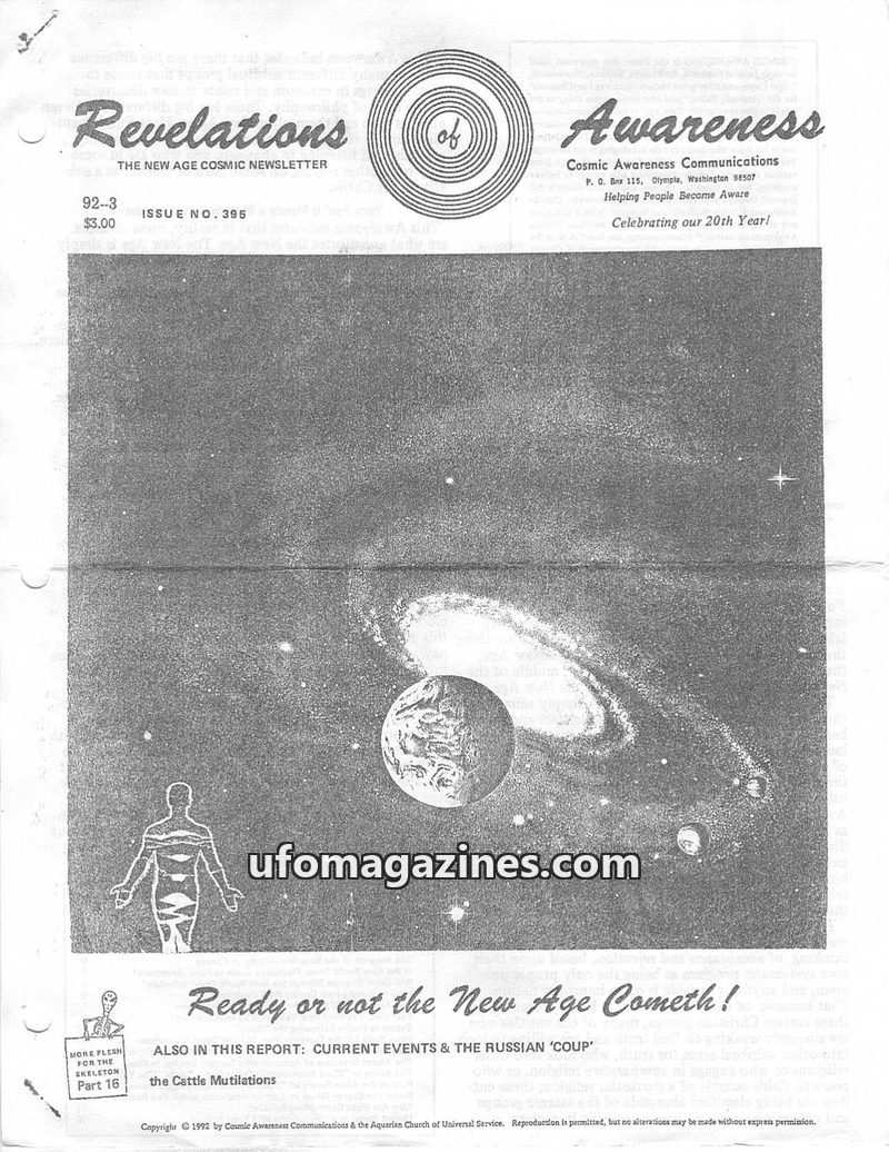 Cover of Cosmic Awareness - 1992 03 - alien new age russia new world order fear shaman religion astrology greys zeta
