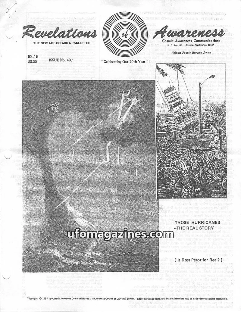 Cover of Cosmic Awareness issue No. 407: Revelations of Awareness