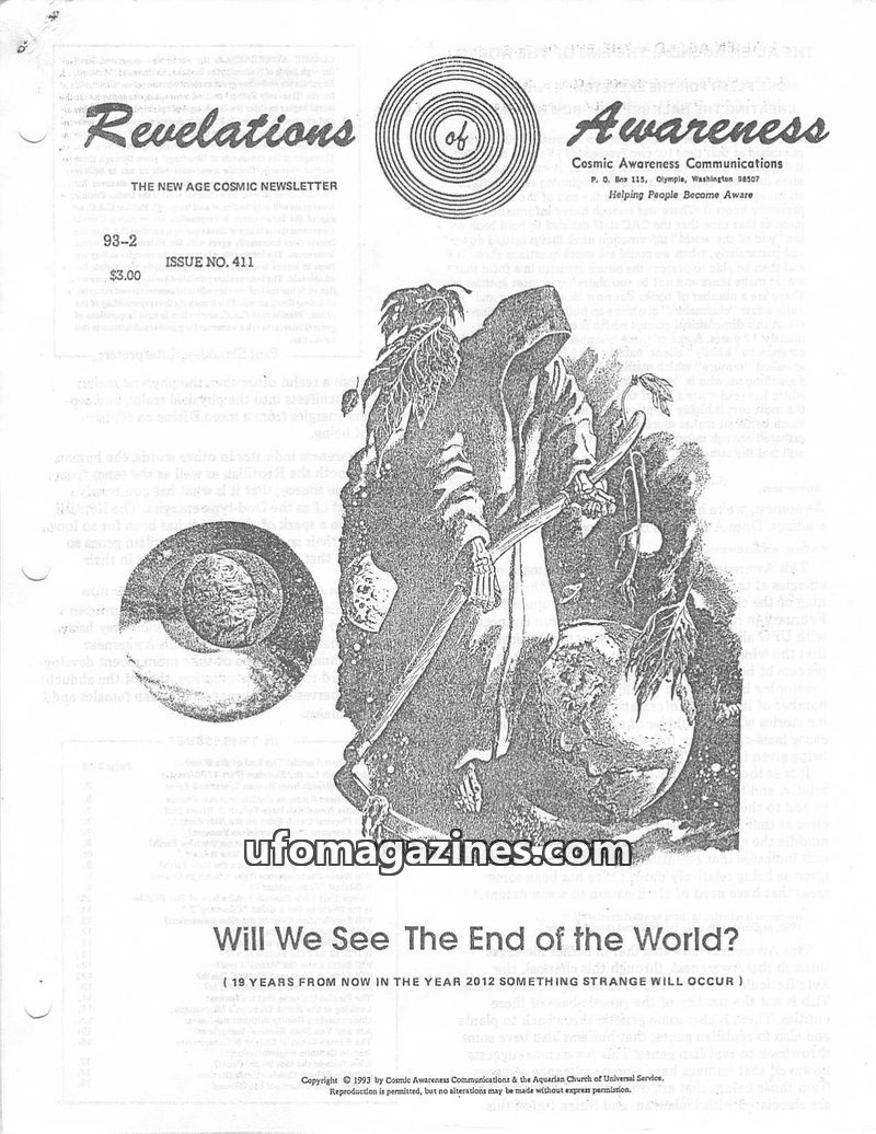 Cover of Cosmic Awareness - 1993 02 - alien religion psychology christianity mind subconscious catholic meditation dimension ascension