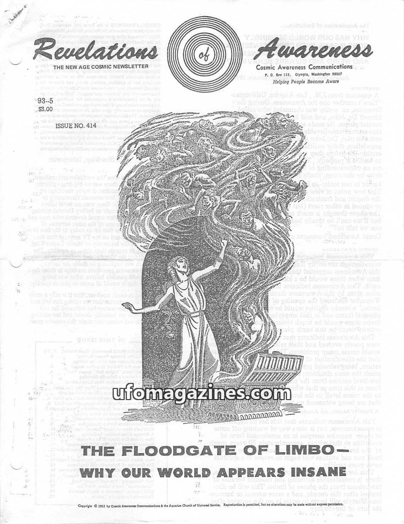 Cover of Cosmic Awareness - 1993 05 - alien soul greys zeta draconian reptilian mind psychology subconscious robotoid