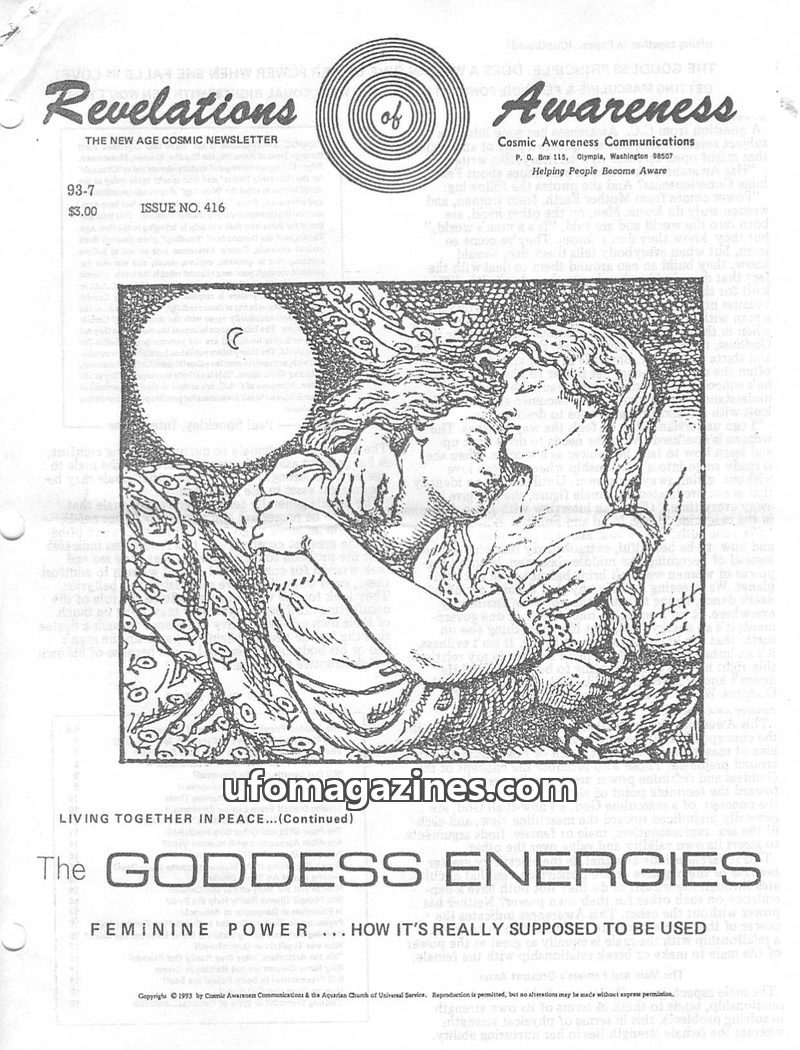 Cover of Cosmic Awareness - 1993 07 - alien mind psychology subconscious health ego love religion soul dimension