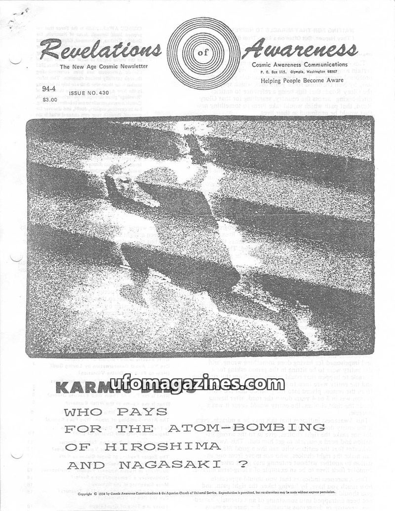 Cover of Cosmic Awareness - 1994 04 - karma aura miracle new world order russia economy finance sugar art federal reserve