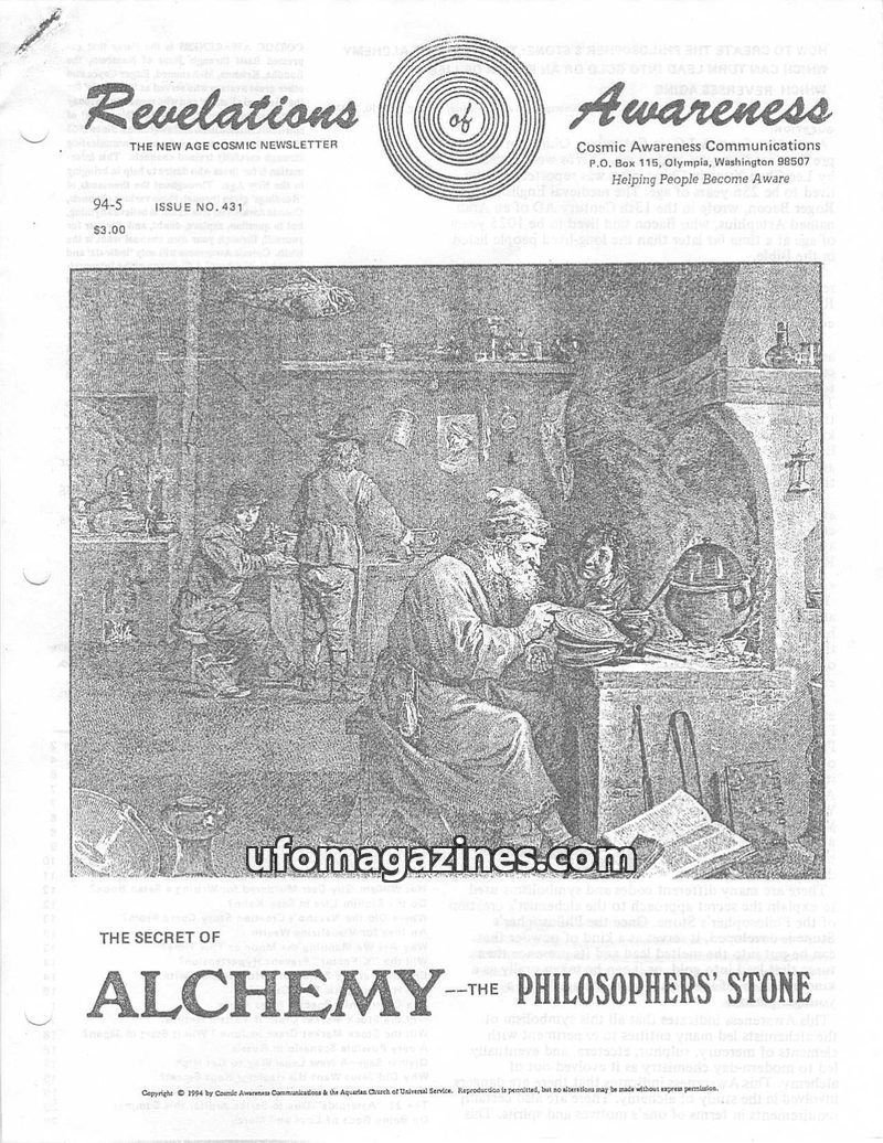 Cover of Cosmic Awareness - 1994 05 - health candida alchemy alien secret program ufo religion money philosophers stone