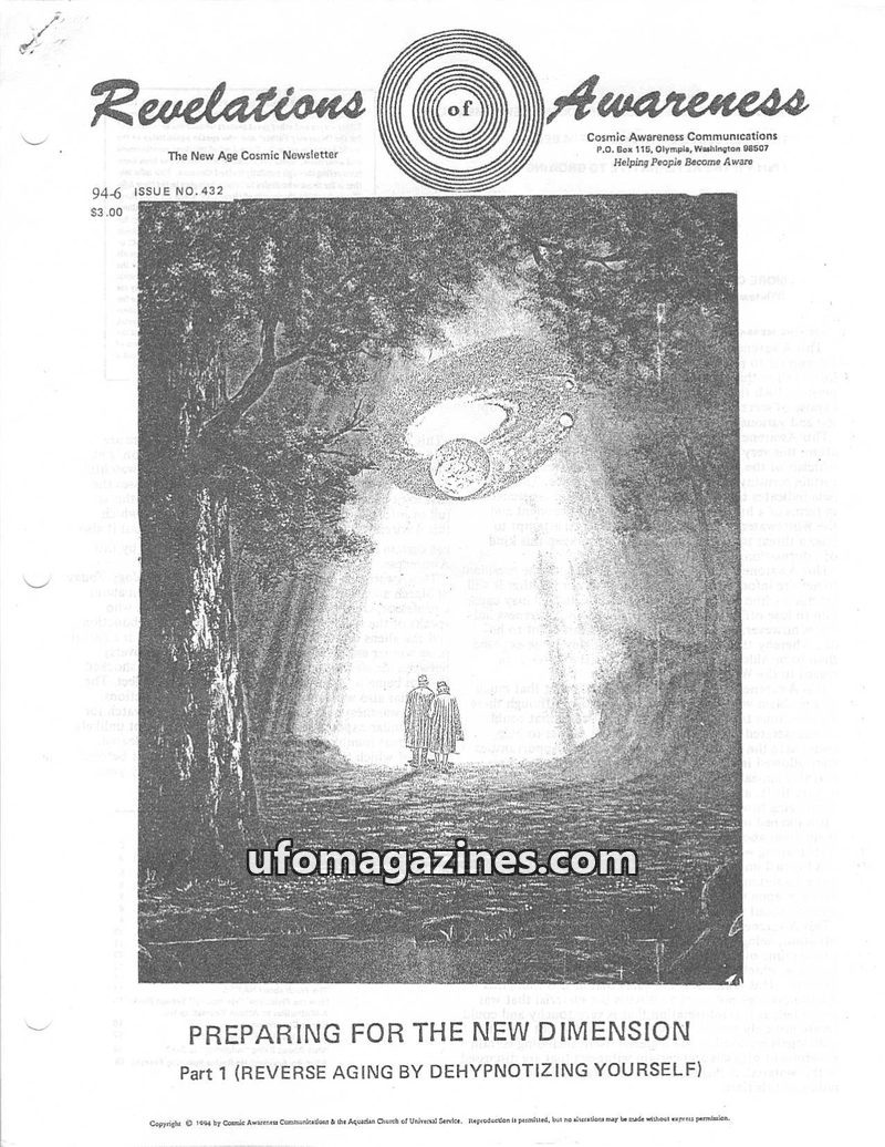 Cover of Cosmic Awareness - 1994 06 - psychology mind subconscious libido money love alien vibration religion space