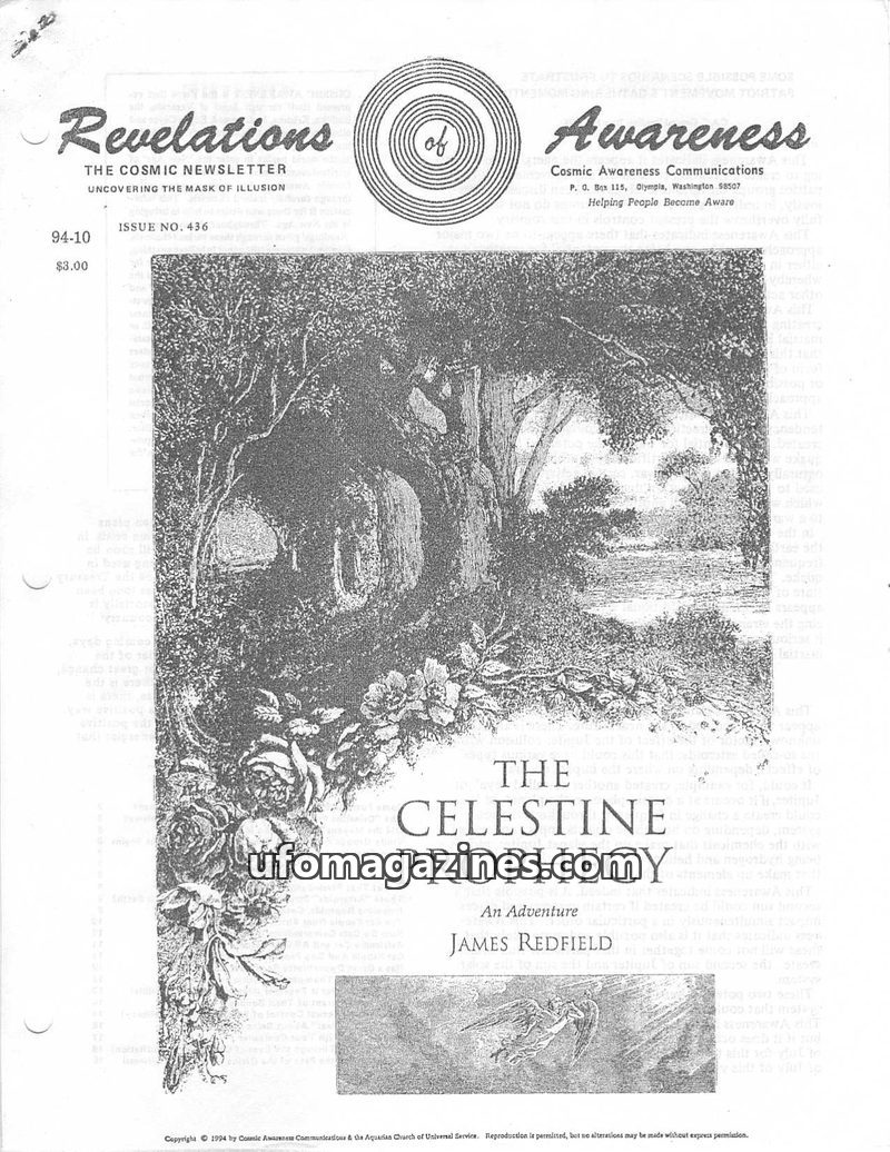 Cover of Cosmic Awareness - 1994 10 - cat religion sex taboo space psychology military celibacy eye god