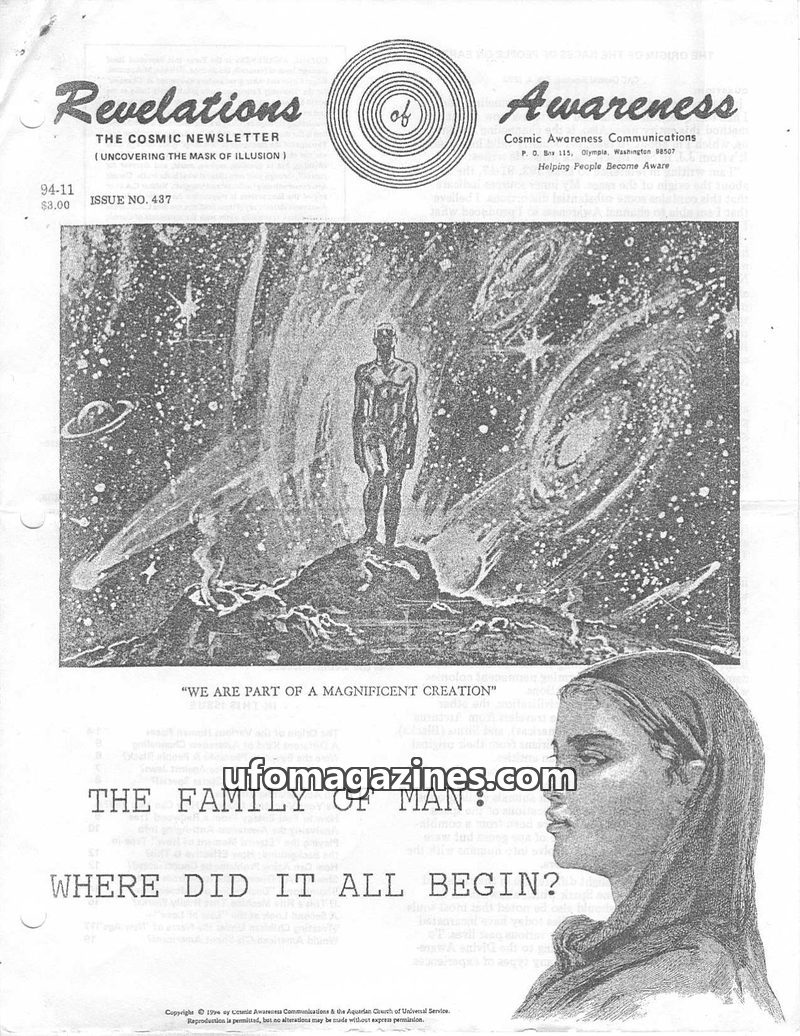 Cover of Cosmic Awareness - 1994 11 - health race aging channel alien children mind psychology subconscious tree