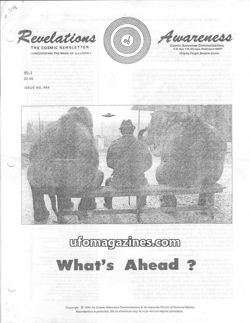 Cover of Cosmic Awareness - 1995 01 - alien karma religion health russia politics ascension psychology war mind