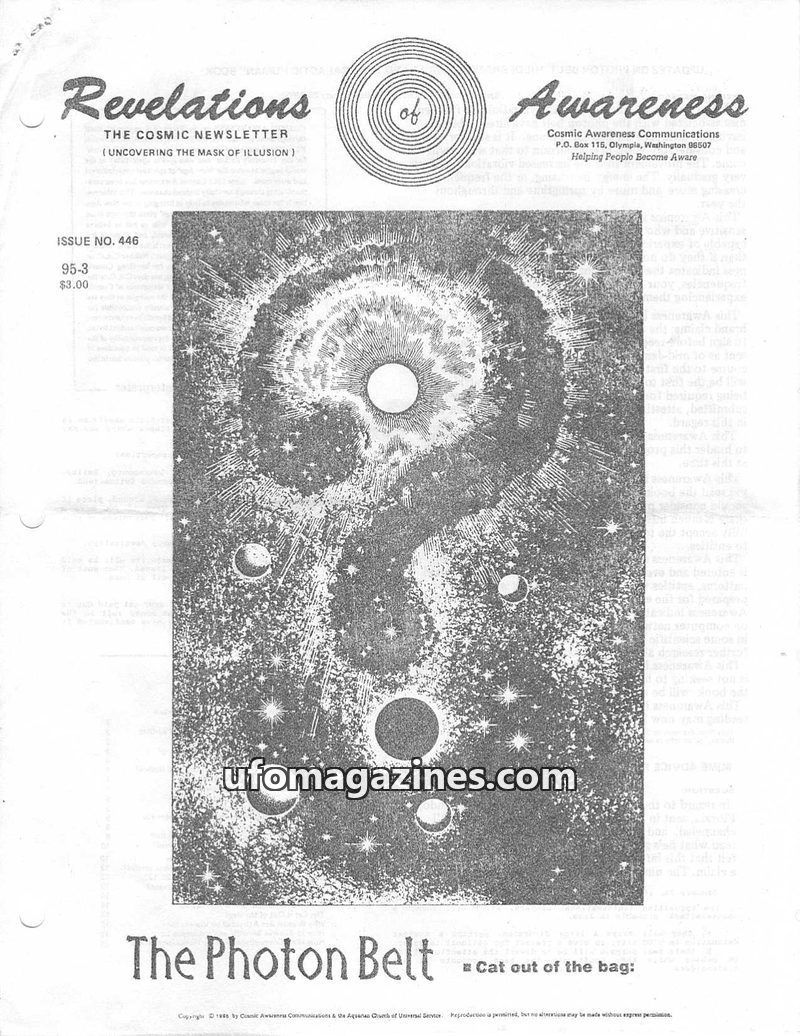 Cover of Cosmic Awareness - 1995 03 - alien psychology mind subconscious ascension sirian astronomy disaster earthquake dream