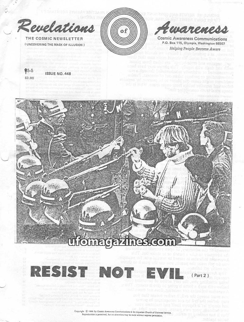 Cover of Cosmic Awareness - 1995 05 - psychology evil health money bankers alien new world order economy finance vitamin