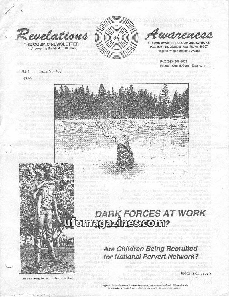 Cover of Cosmic Awareness - 1995 14 - alien enlightenment religion children ascension new world order soul psychology abduction nuclear