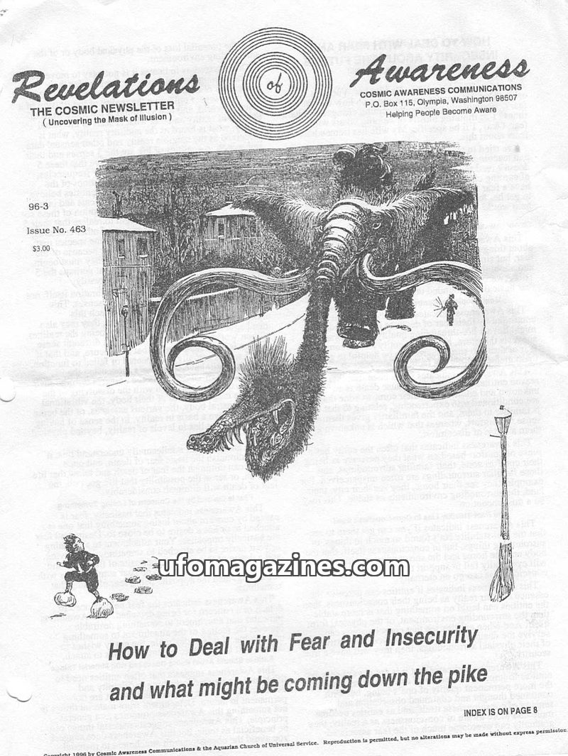 Cover of Cosmic Awareness - 1996 03 - karma fear ascension dimension god dimensions health mind psychology afterlife