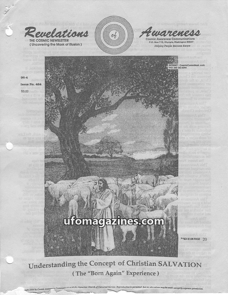 Cover of Cosmic Awareness - 1996 04 - religion christianity salvation vibration jesus psychology yoga mind christ subconscious