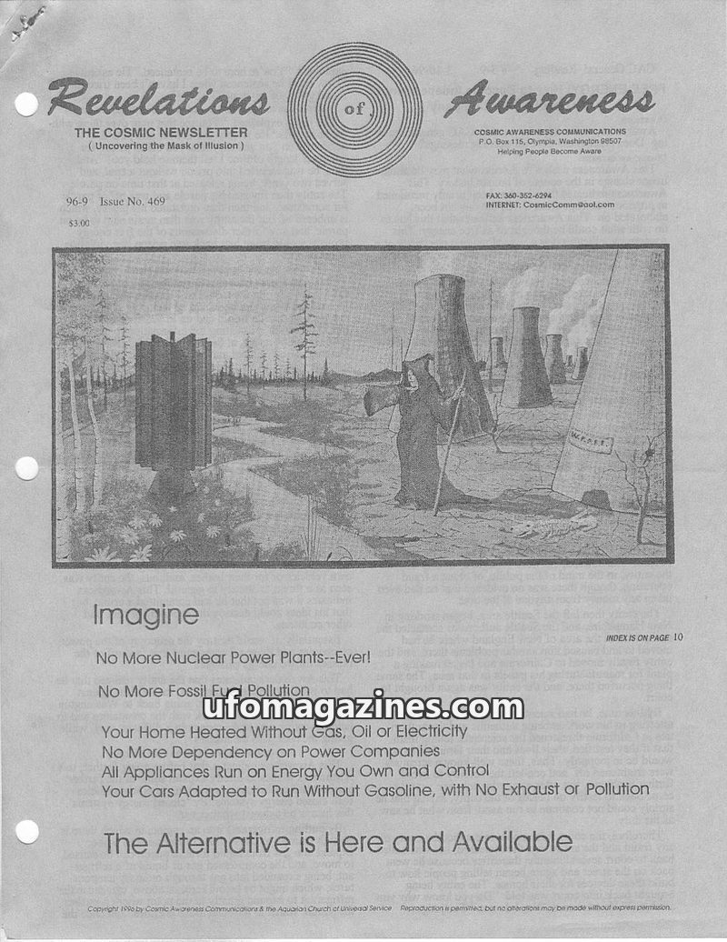 Cover of Cosmic Awareness - 1996 09 - alien dimension ascension afterlife death dimensions 4th dimension robot ozone abduction