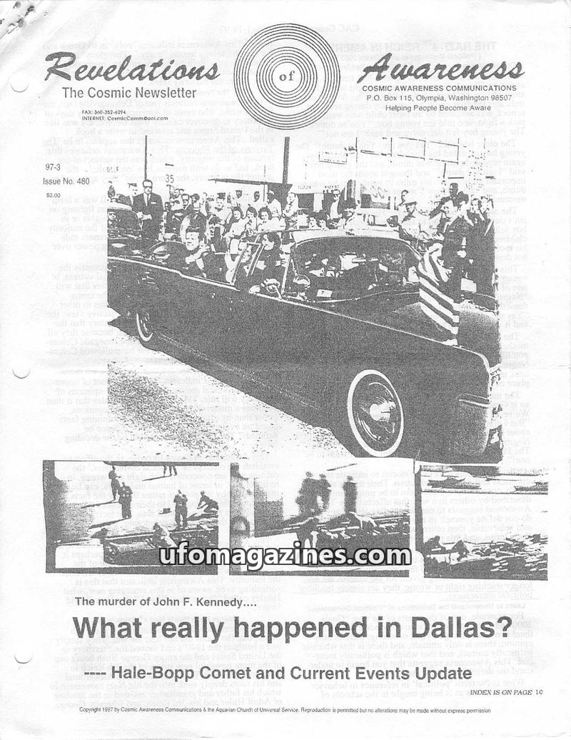 Cover of Cosmic Awareness - 1997 03 - religion politics money new world order economy christianity church silver thought form stock market