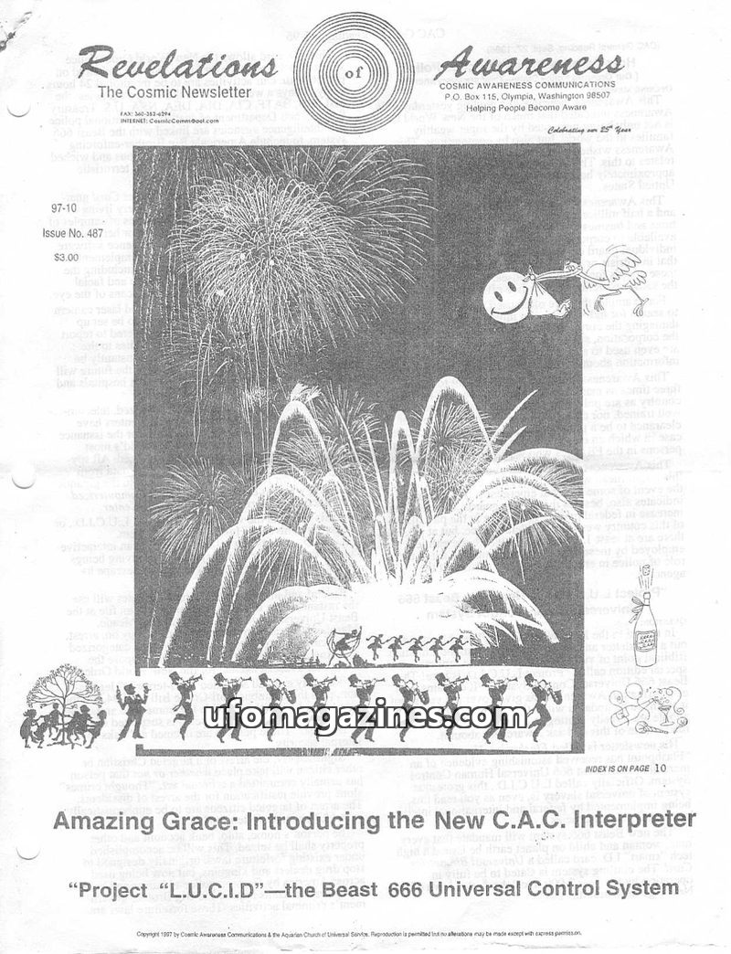 Cover of Cosmic Awareness - 1997 10 - health grace alien vitamin psychology vitamin c karma religion virus mind