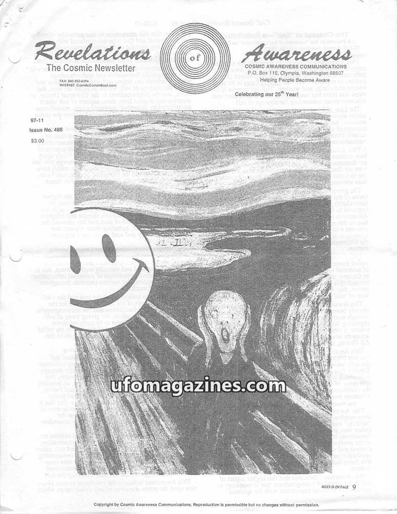 Cover of Cosmic Awareness - 1997 11 - soul health libido fear sex psychology disease grace karma love