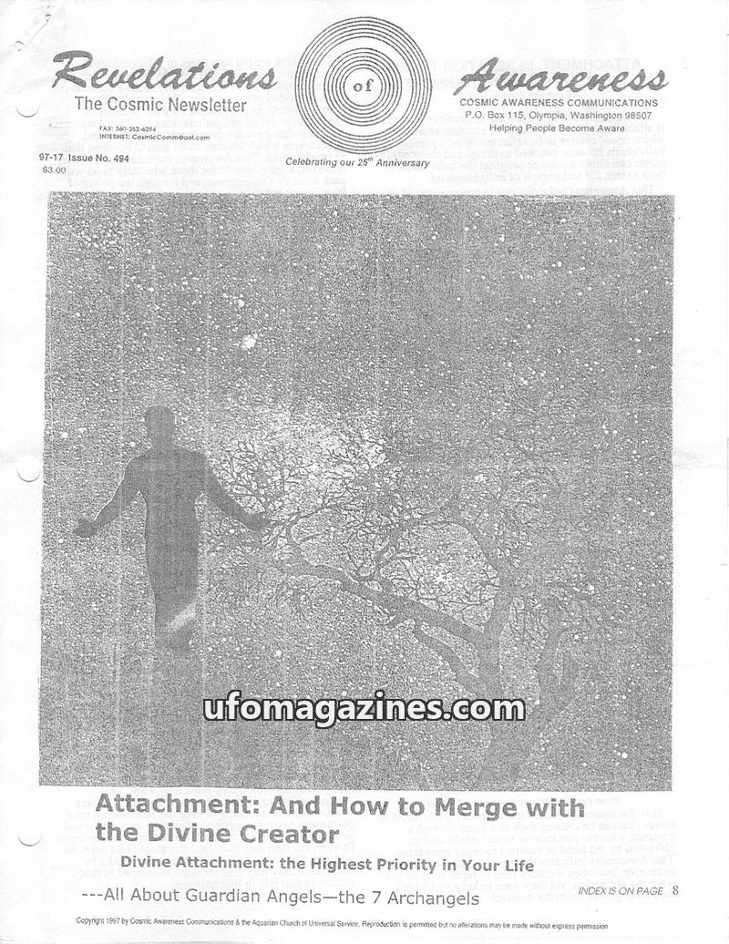 Cover of Cosmic Awareness - 1997 17 - psychology mind god ego attachment grace afterlife love death angel