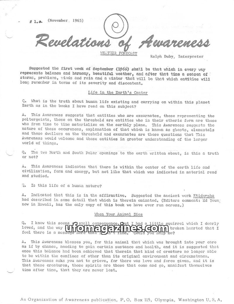 Cover of Cosmic Awareness - 1A - prayer children psychology evil realians religion fear alien eye love