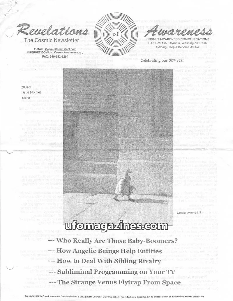 Cover of Cosmic Awareness issue No. 541: Revelations of Awareness