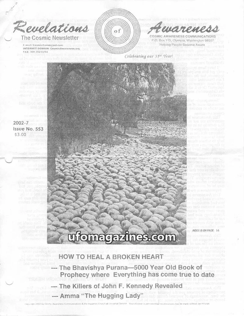 Cover of Cosmic Awareness issue No. 553: Revelations of Awareness