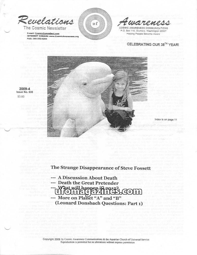 Cover of Cosmic Awareness - 2009 04 - ascension afterlife death dimension planet a planet b mind psychology subconscious dimensions