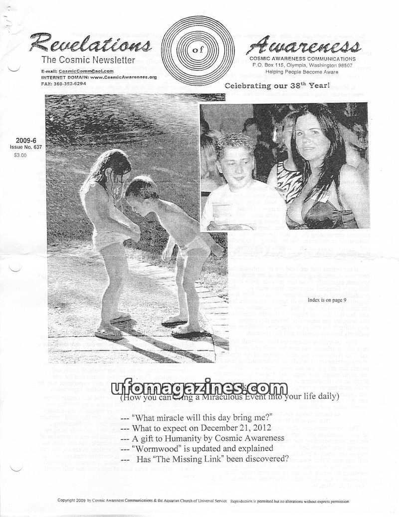 Cover of Cosmic Awareness - 2009 06 - water miracle crystal light worker alien ascension religion wormwood dna mind