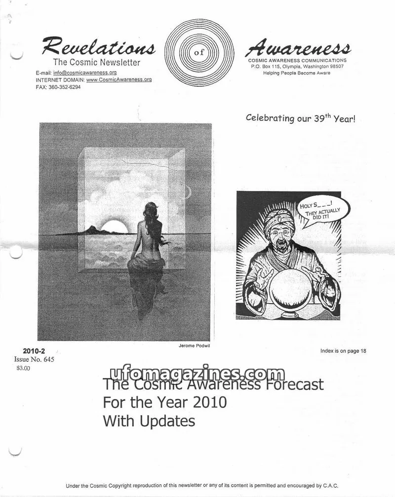 Cover of Cosmic Awareness issue 645: Revelations of Awareness