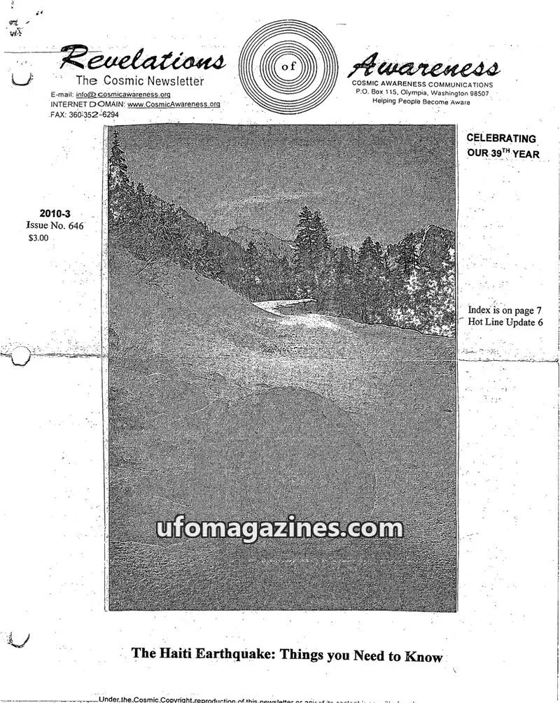 Cover of Cosmic Awareness issue 646: Revelations of Awareness