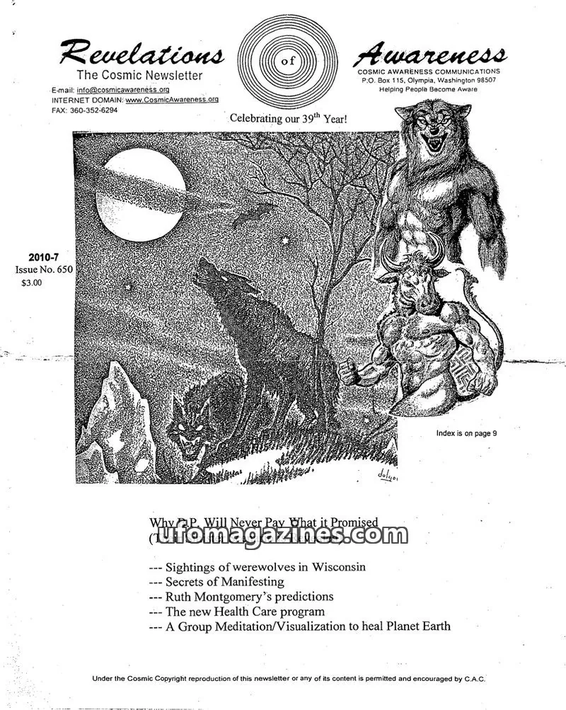 Cover of Cosmic Awareness issue 650: Revelations The Cosmic Newsletter