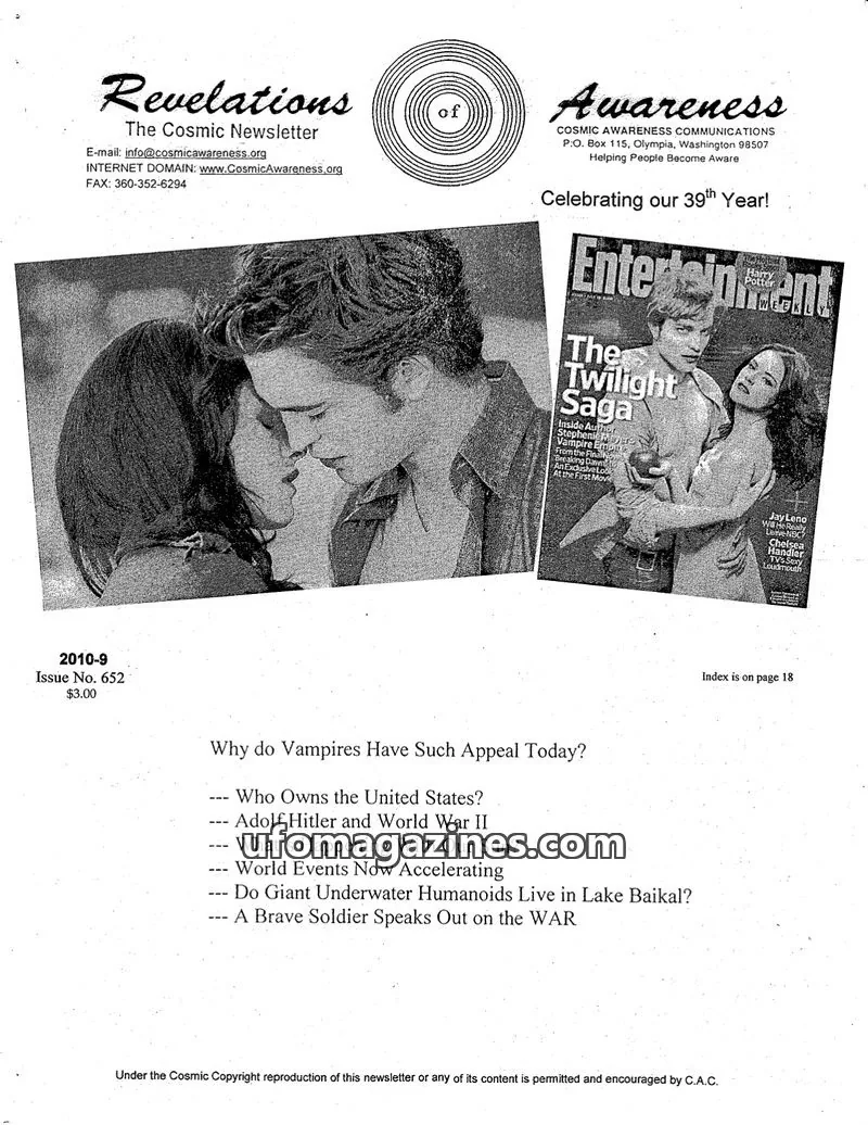 Cover of Cosmic Awareness issue No. 652: Revelations The Cosmic Newsletter