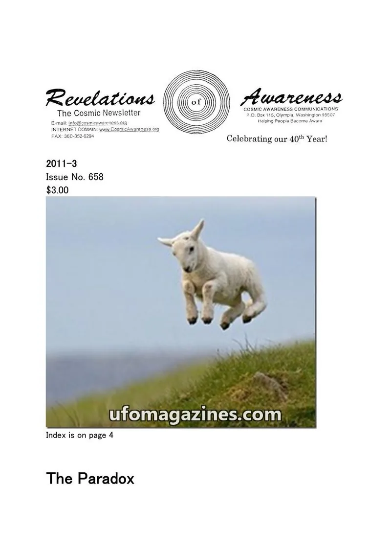 Cover of Cosmic Awareness issue No. 658: Revelations The Cosmic Newsletter