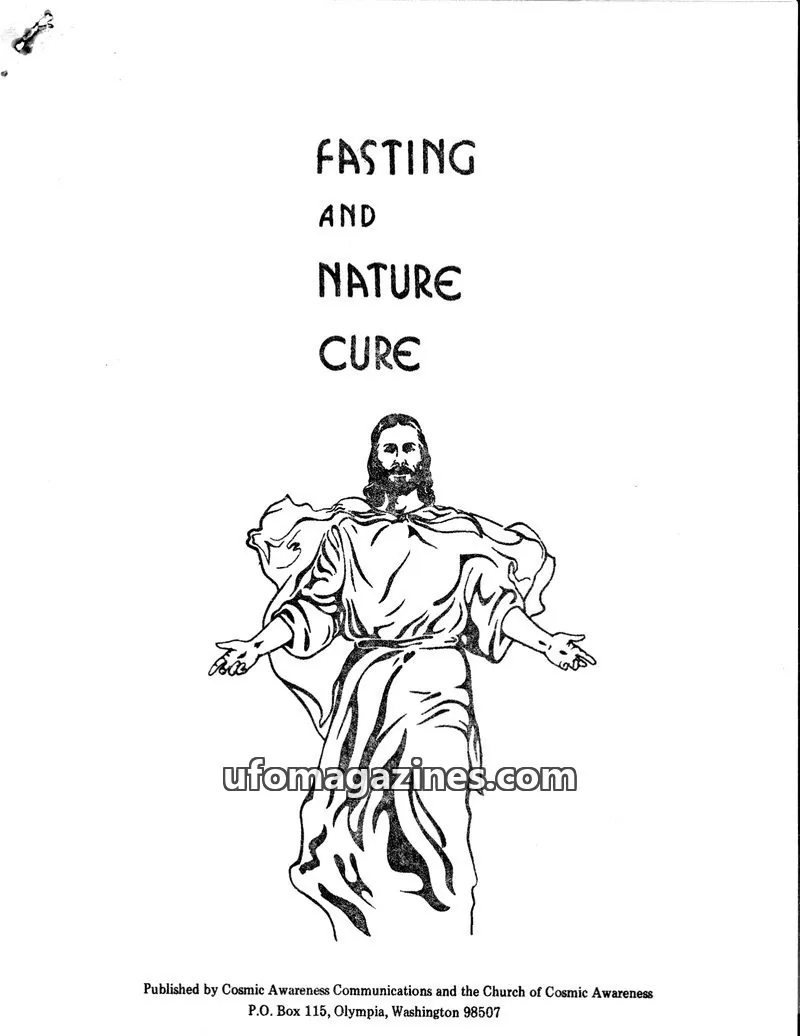 Cover of Cosmic Awareness issue Second in a series of lectures for developing higher consciousness: FASTING AND NATURE CURE