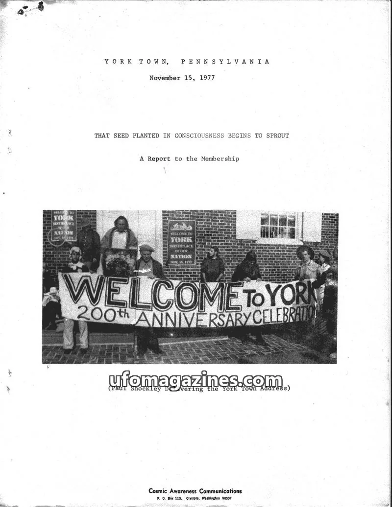 Cover of Cosmic Awareness issue November 15, 1977: Cosmic Awareness Communications