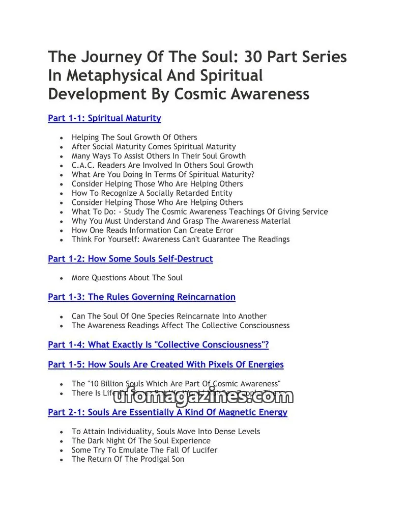 Cover of Cosmic Awareness issue No.483: The Journey Of The Soul: 30 Part Series In Metaphysical And Spiritual Development By Cosmic Awareness