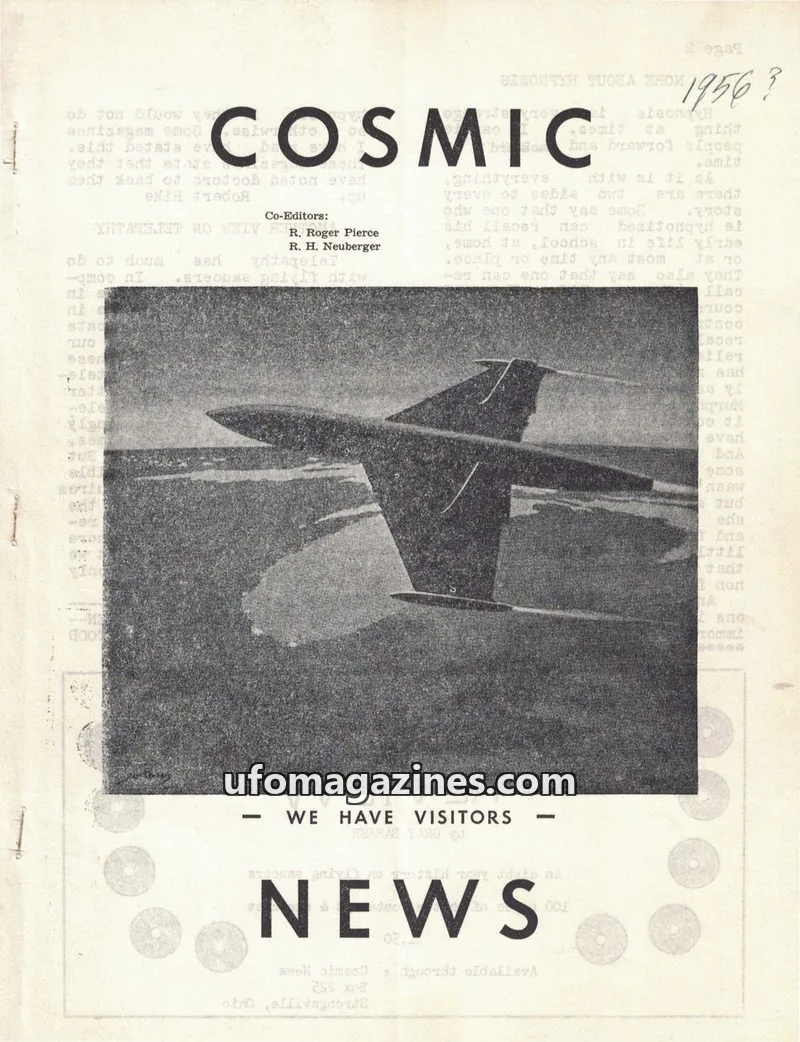 Cover of Cosmic News (Pierce and Neuberger) issue 1956?: COSMIC NEWS