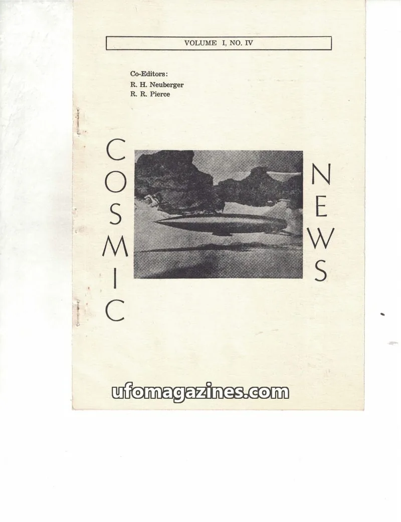Cover of Cosmic News (Pierce and Neuberger) issue IV: COSMIC NEWS